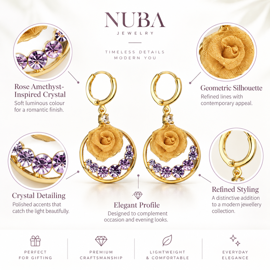 Nuba Rose Amethyst Earrings