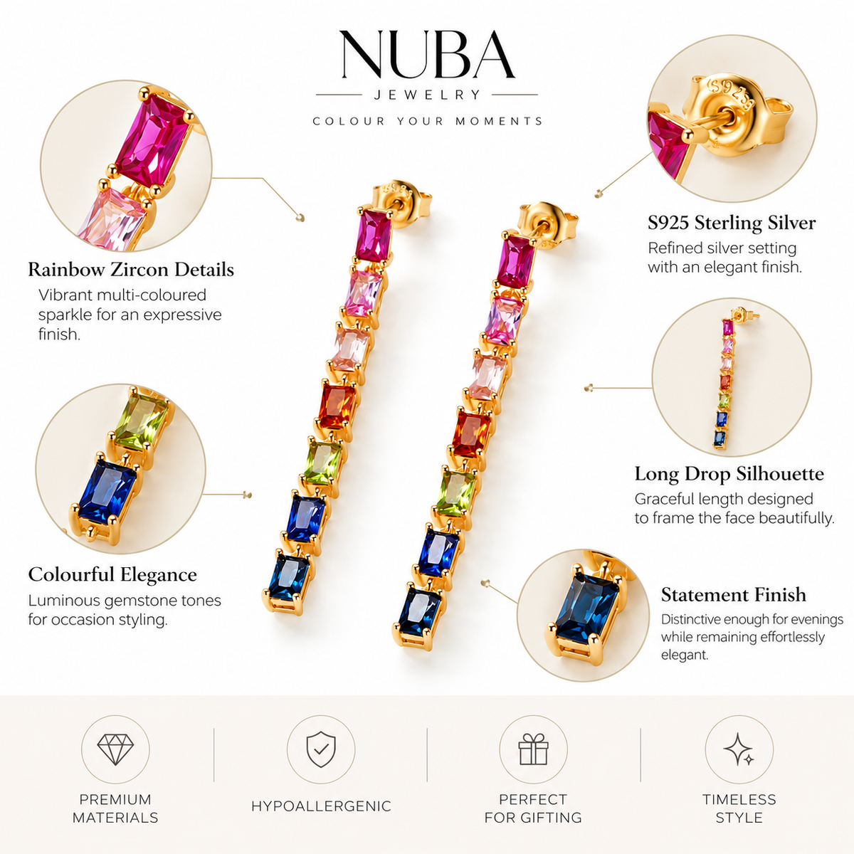 Nuba Rainbow Drop Earrings