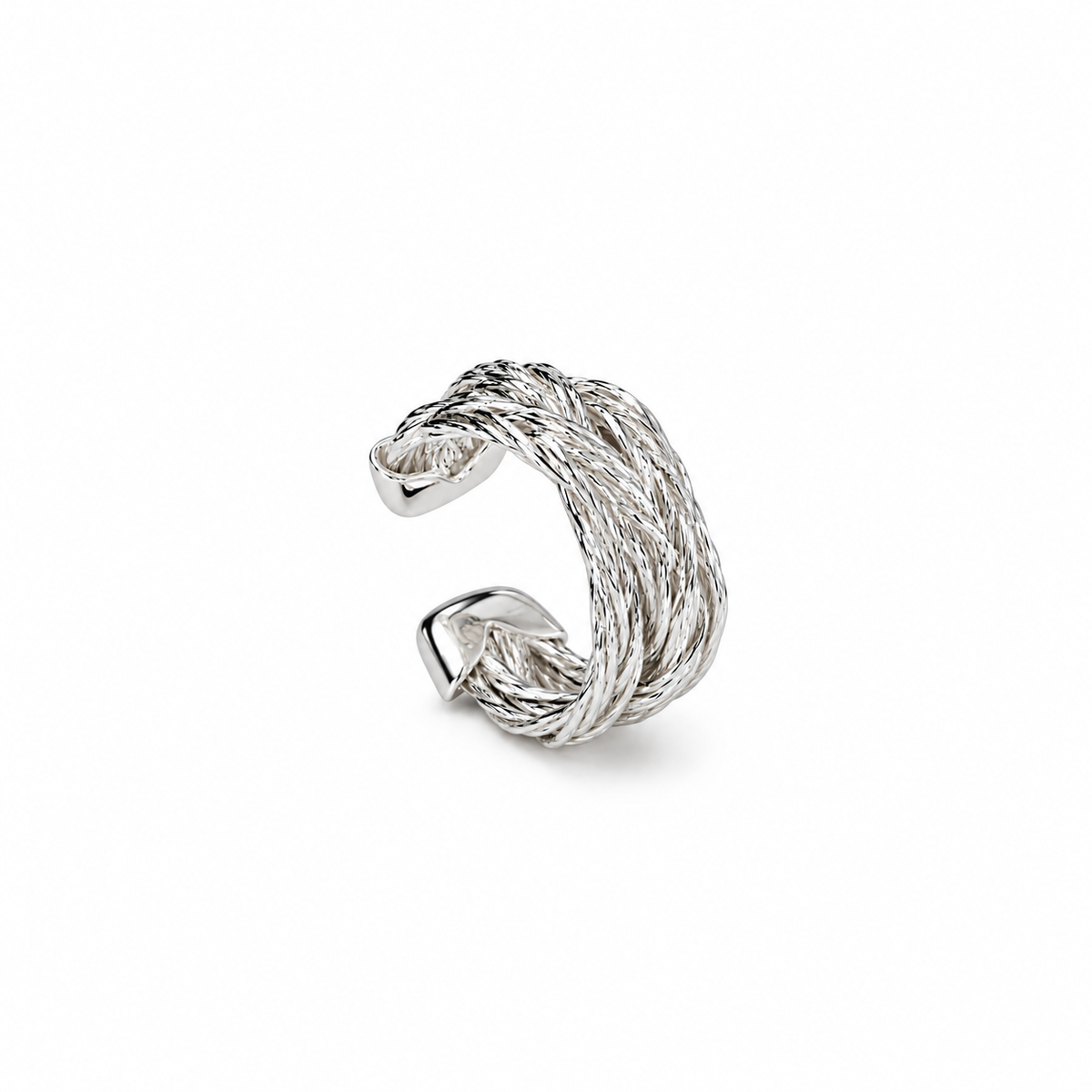Nuba Woven Cross Open Ring