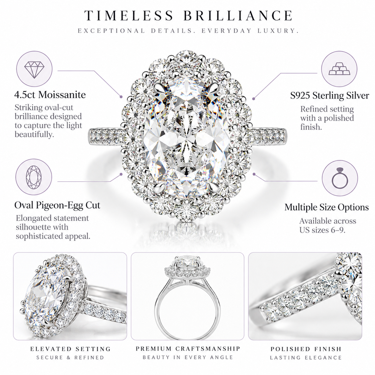 Nuba Oval Moissanite Signature Ring