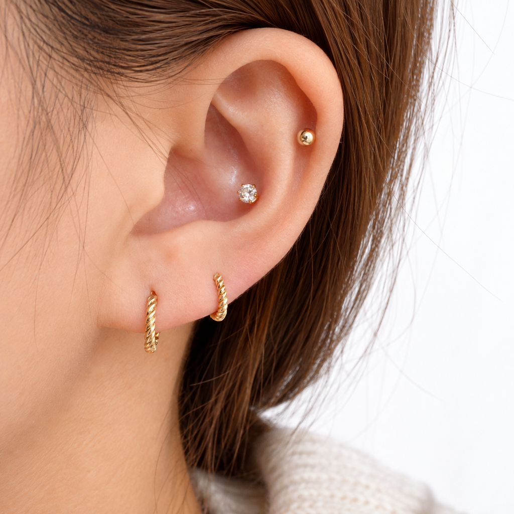 Nuba 10K Gold Hoop Earrings