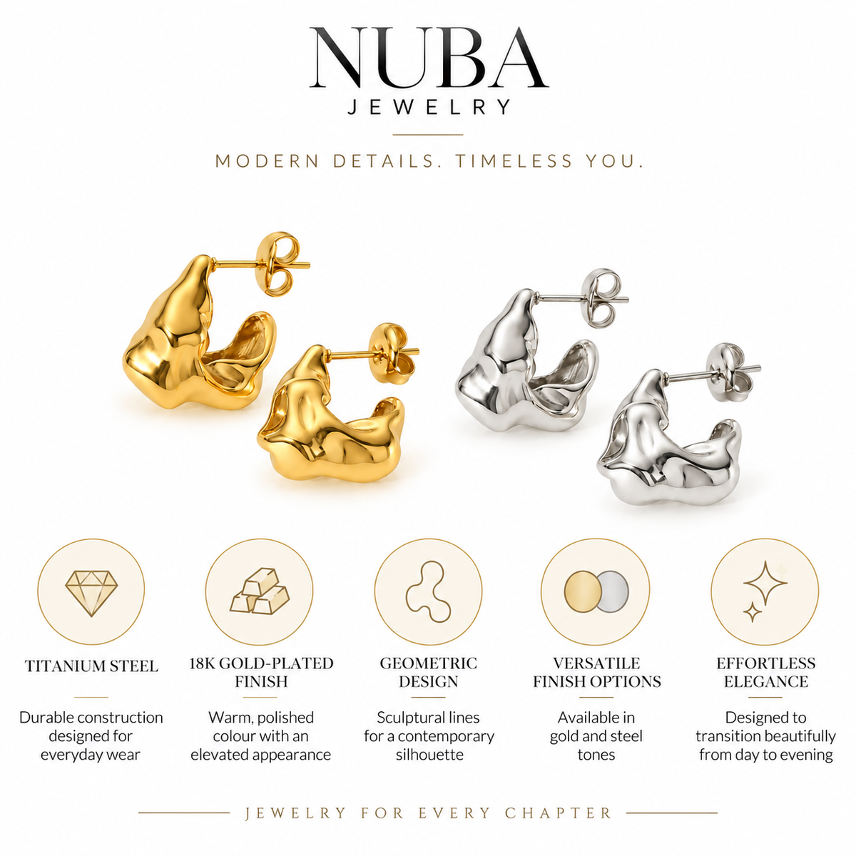 Nuba Geometric Gold Earrings