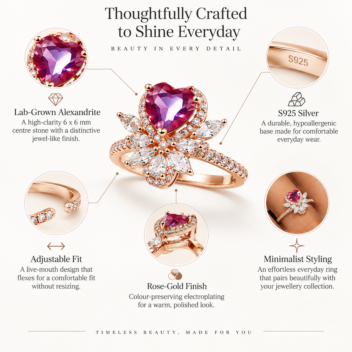 Nuba Lab-Grown Alexandrite Ring