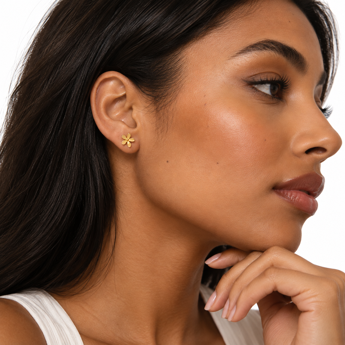 Nuba Petal Gold Stud Earrings