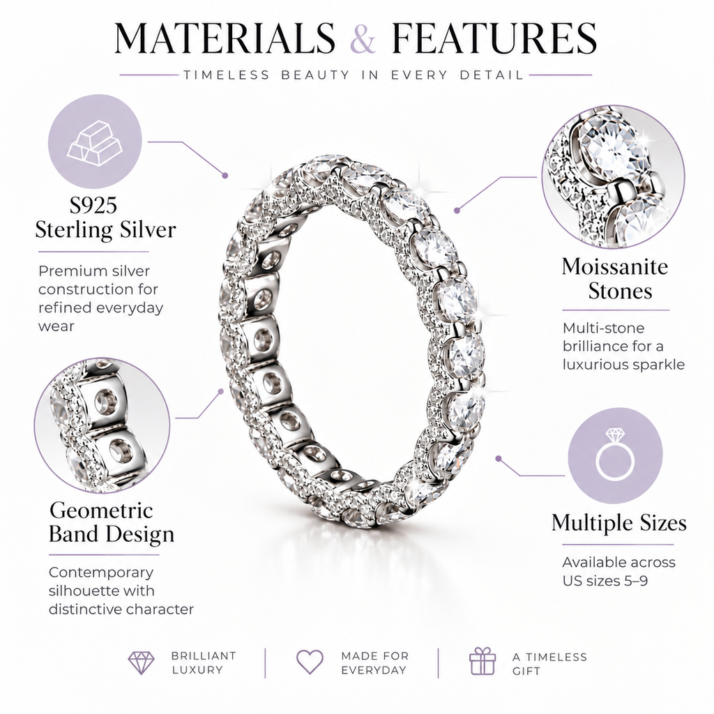 Nuba Moissanite Cuban Band Ring