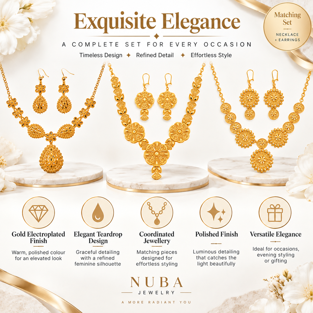 Nuba Gold Floral Jewelry Set
