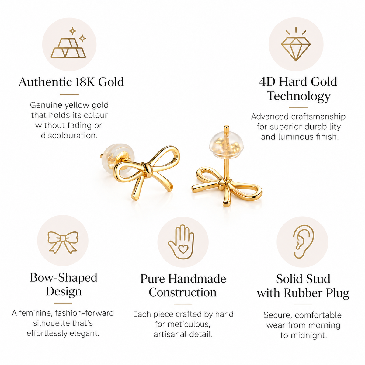 Nuba 18K Gold Bow Earrings