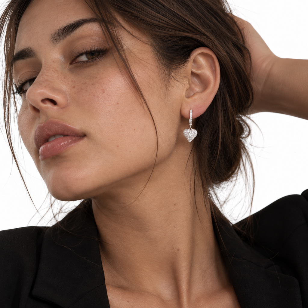 Nuba Heart Moissanite Earrings