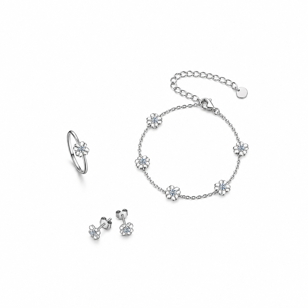 Nuba Moissanite Clover Jewellery Set