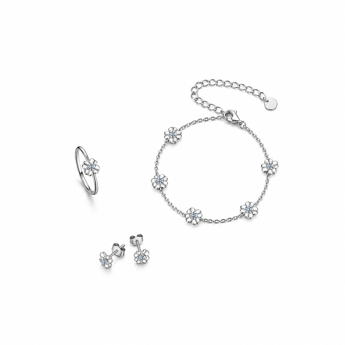 Nuba Moissanite Clover Jewellery Set