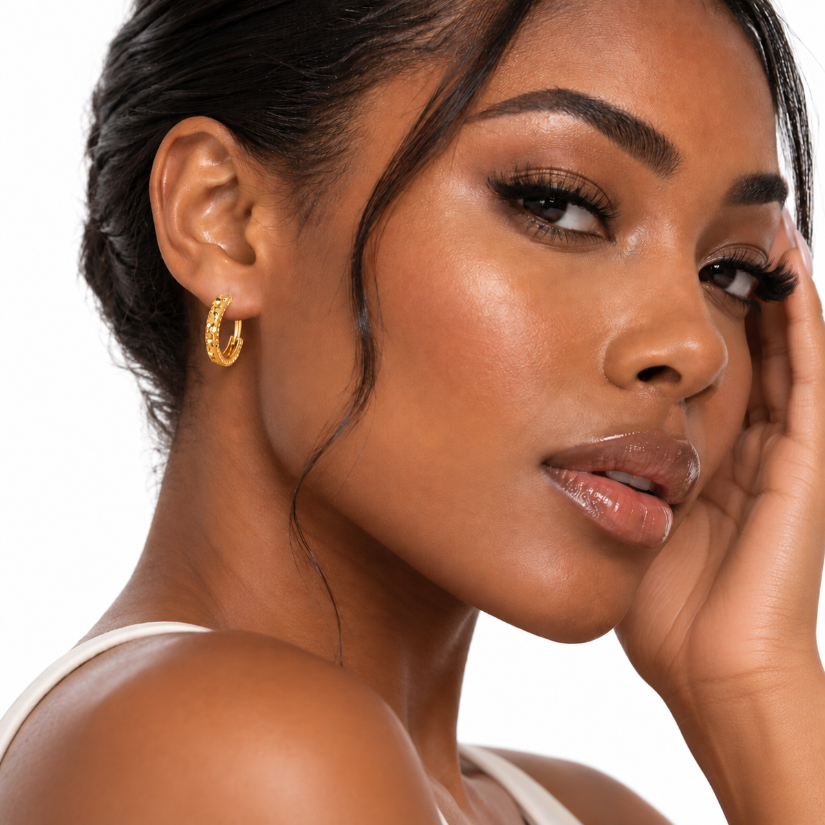 Nuba Crushed Ice Gold Earrings