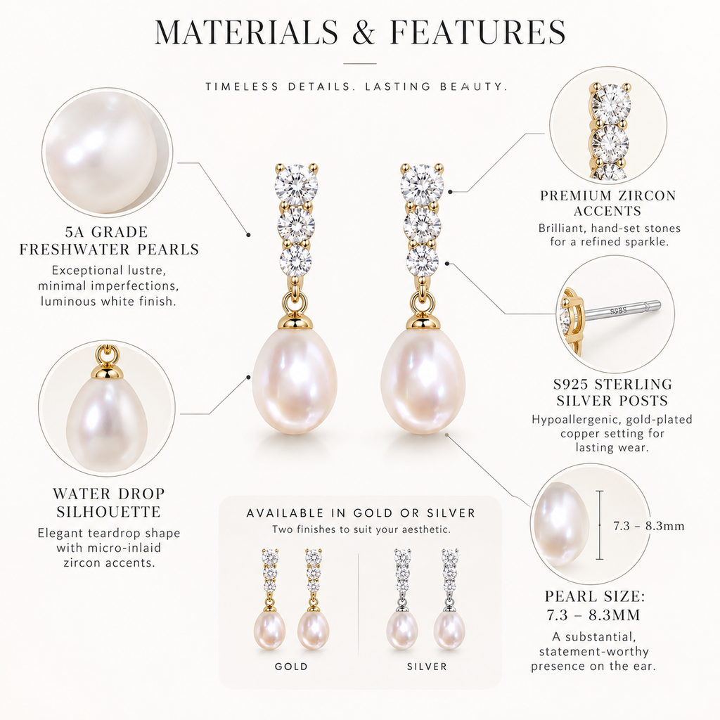 Nuba Pearl Drop Studs