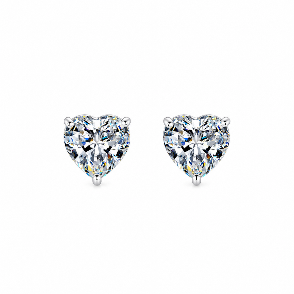 Nuba Heart Moissanite Earrings