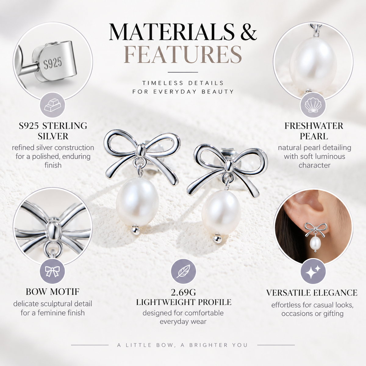 Nuba Pearl Bow Earrings