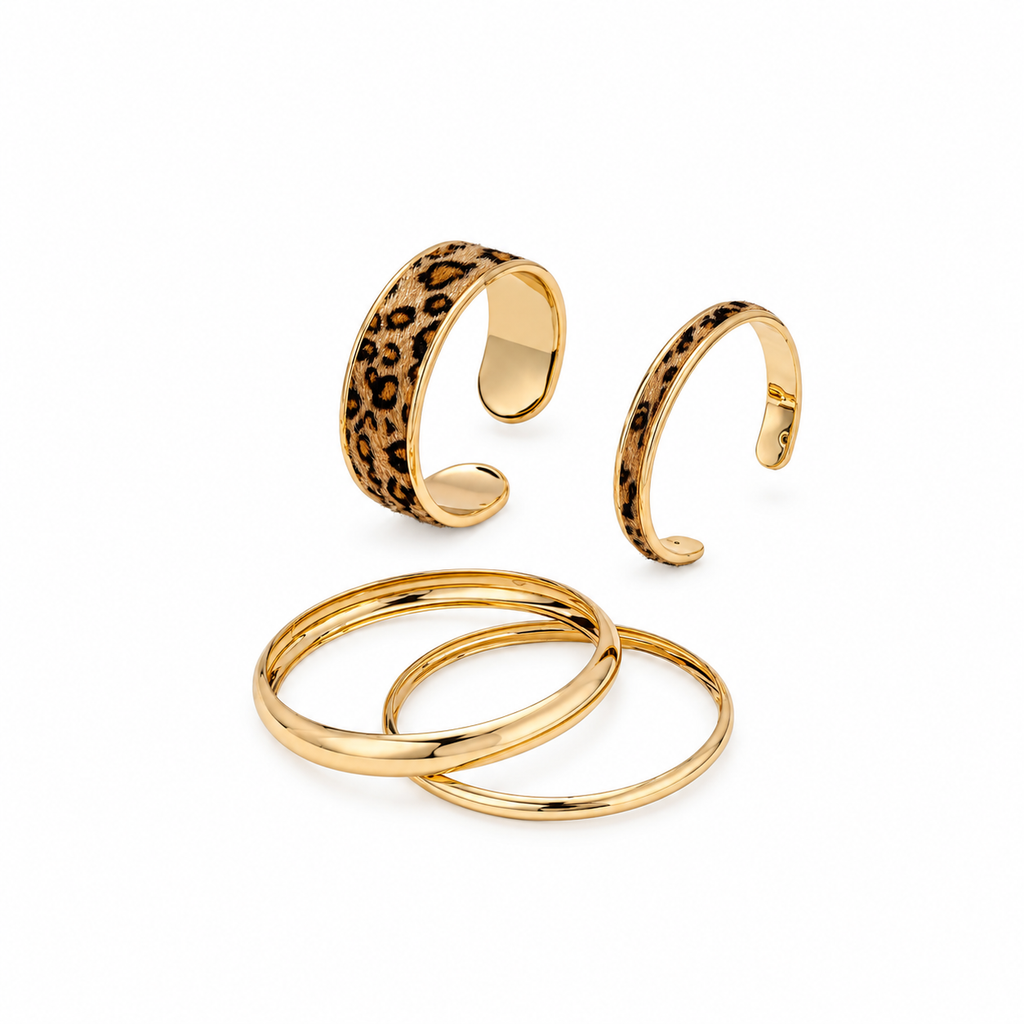 Nuba Leopard Bead Bracelet Set