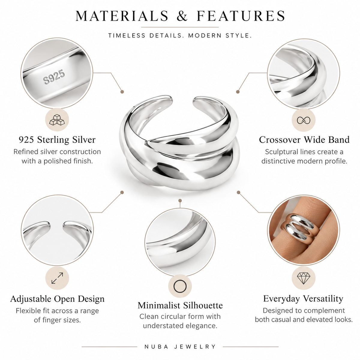 Nuba Crossover Wide-Band Open Ring