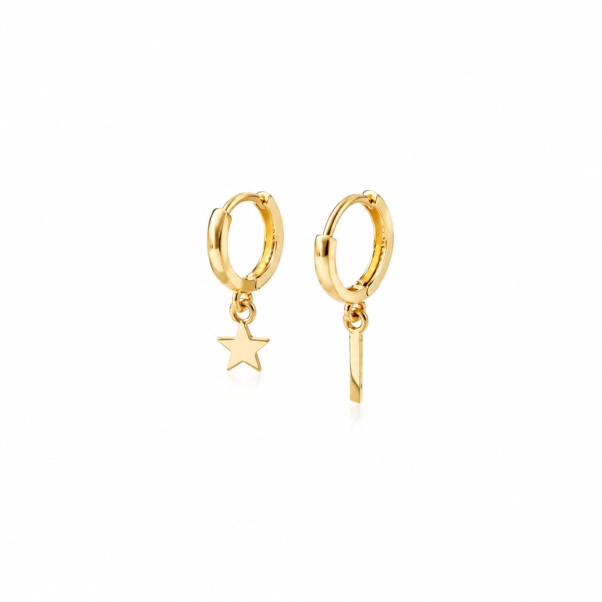 Nuba Star Drop Hoop Earrings