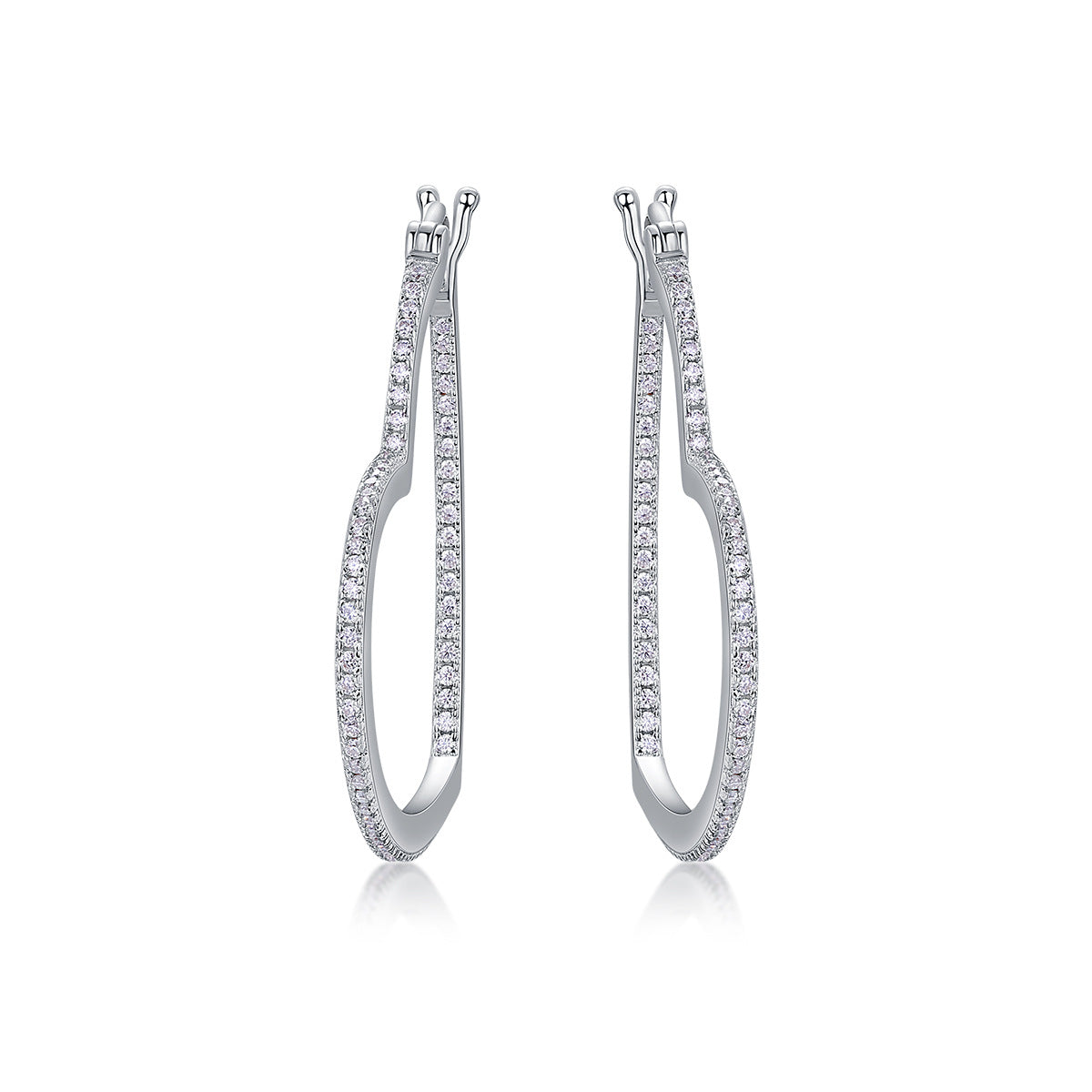 Nuba Heart Moissanite Silver Earrings