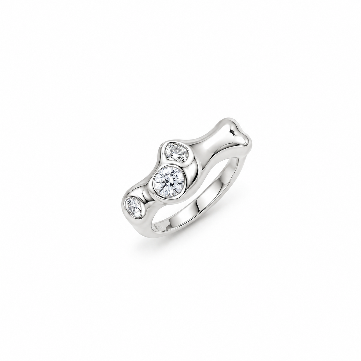 Nuba Irregular Rhinestone Open Ring