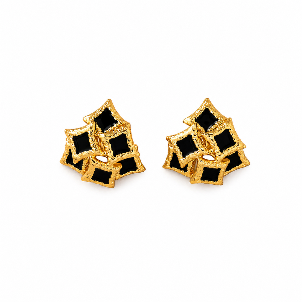 Nuba Geometric Enamel Earrings