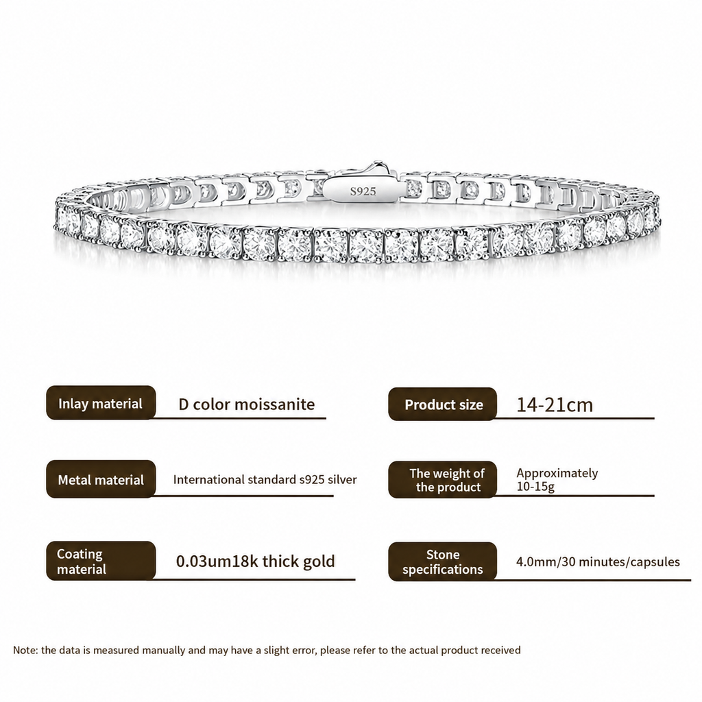 Nuba Moissanite Clover Tennis Bracelet