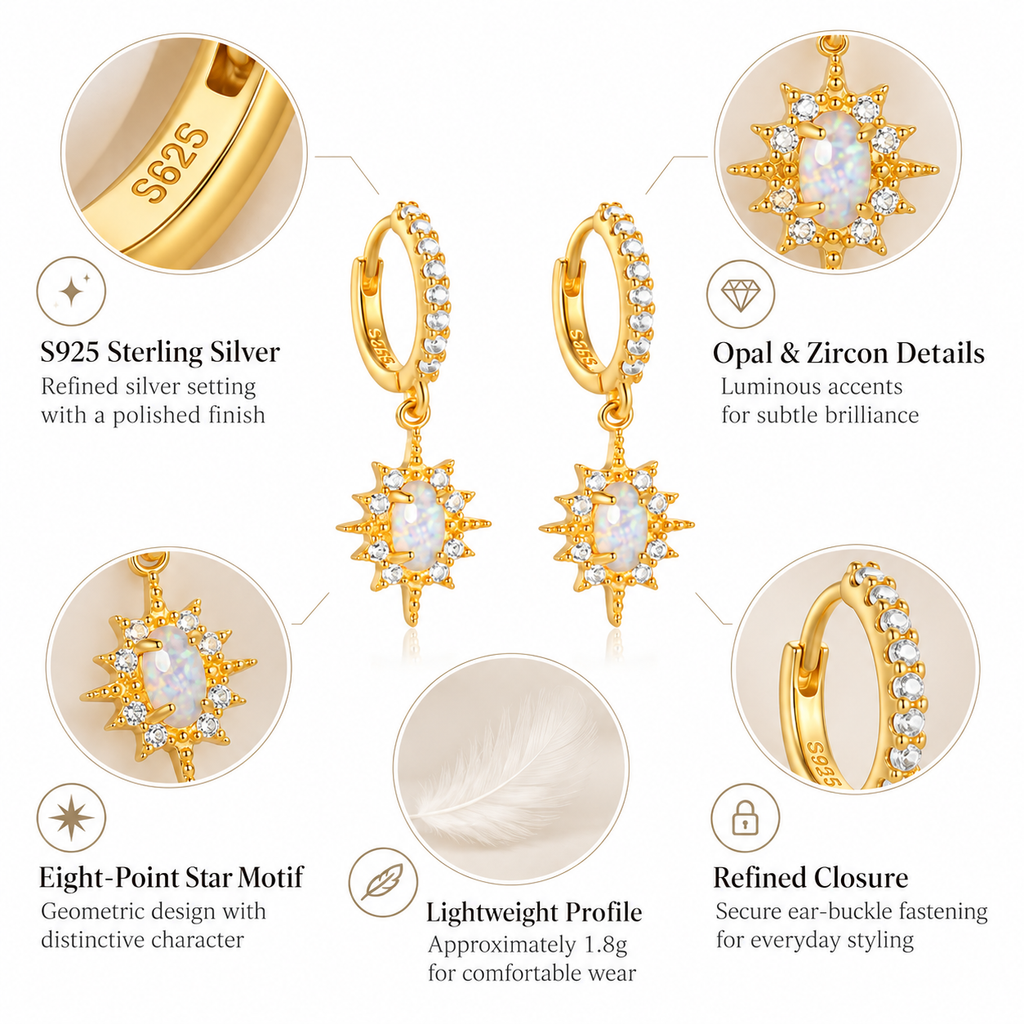 Nuba Opal Star Earrings