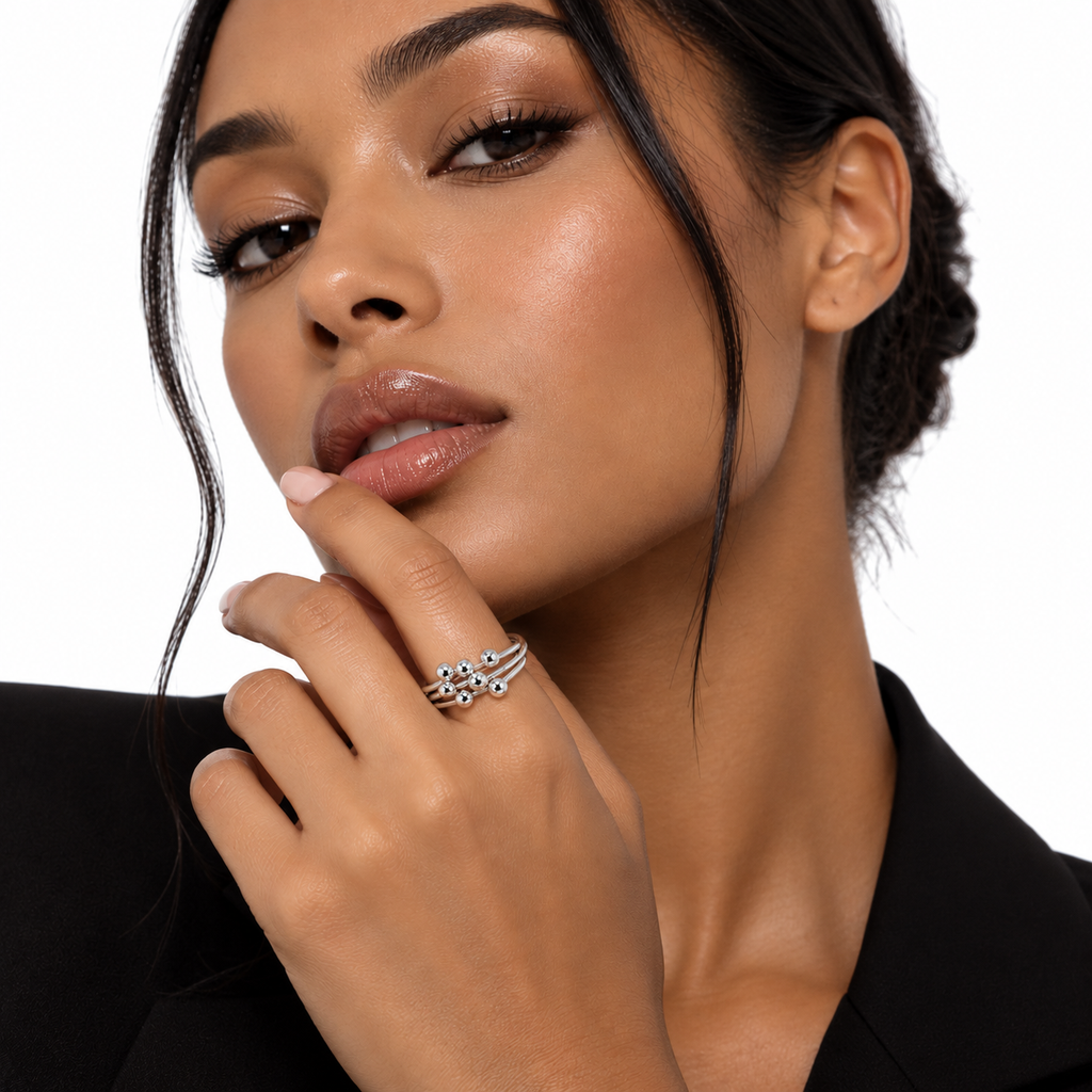 Nuba Double-Layer Geometric Ring