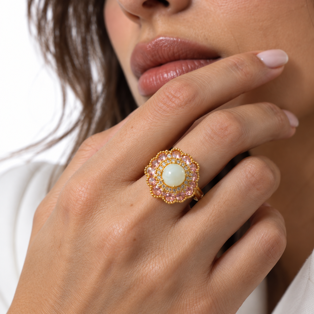 Nuba Jade Bloom Signature Ring