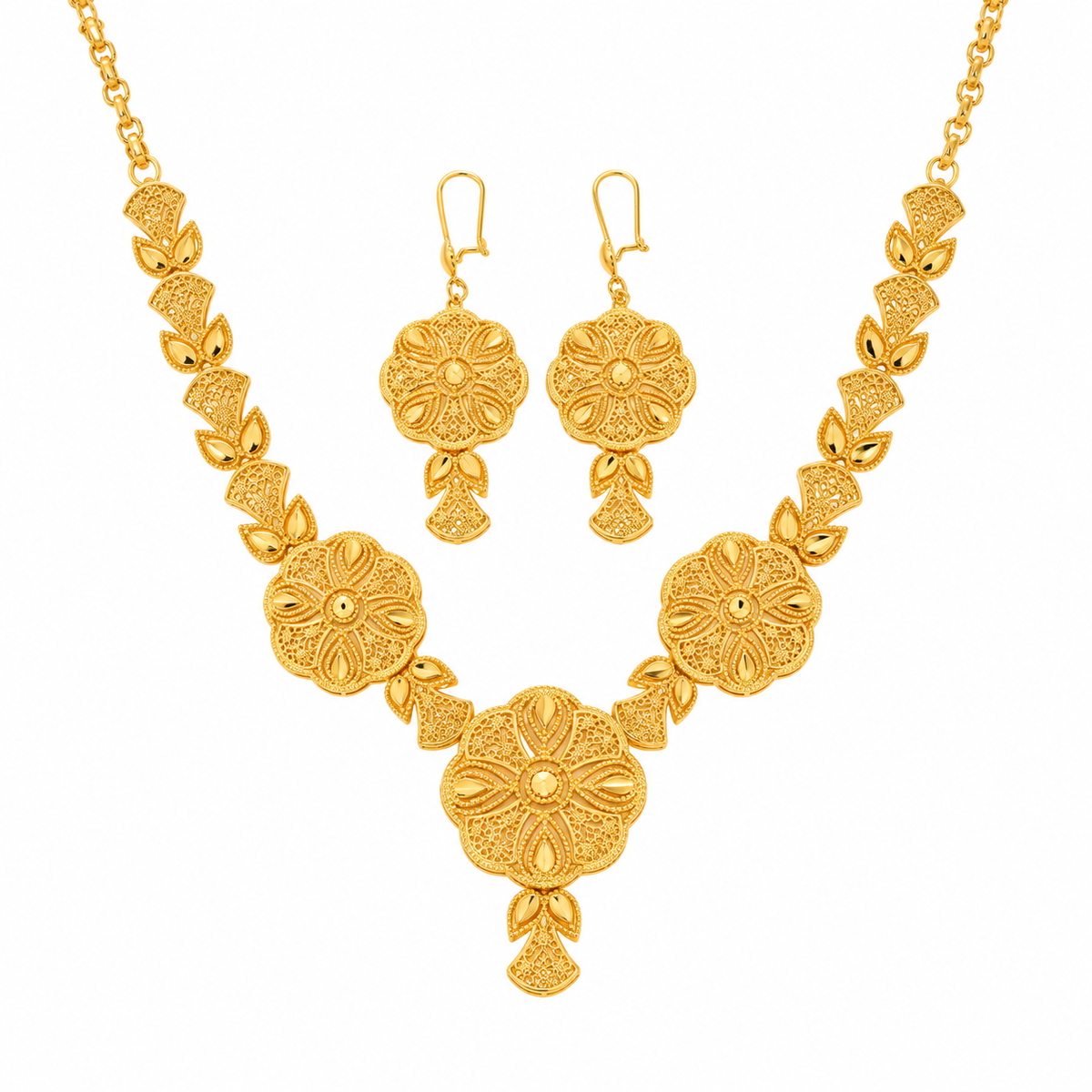 Nuba Gold Floral Jewelry Set