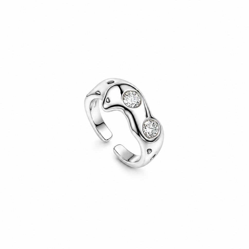 Nuba Irregular Rhinestone Open Ring