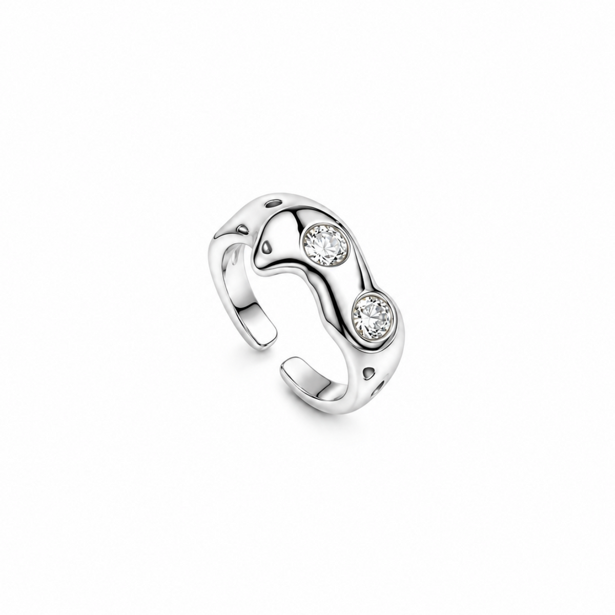 Nuba Irregular Rhinestone Open Ring