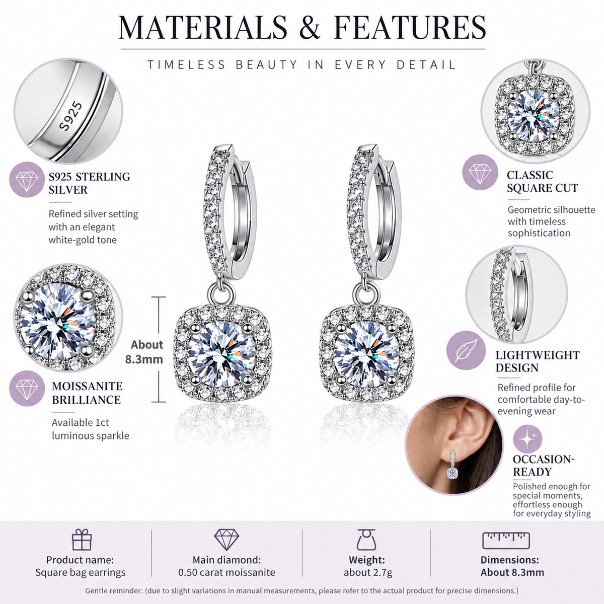 Nuba Classic Moissanite Drop Earrings
