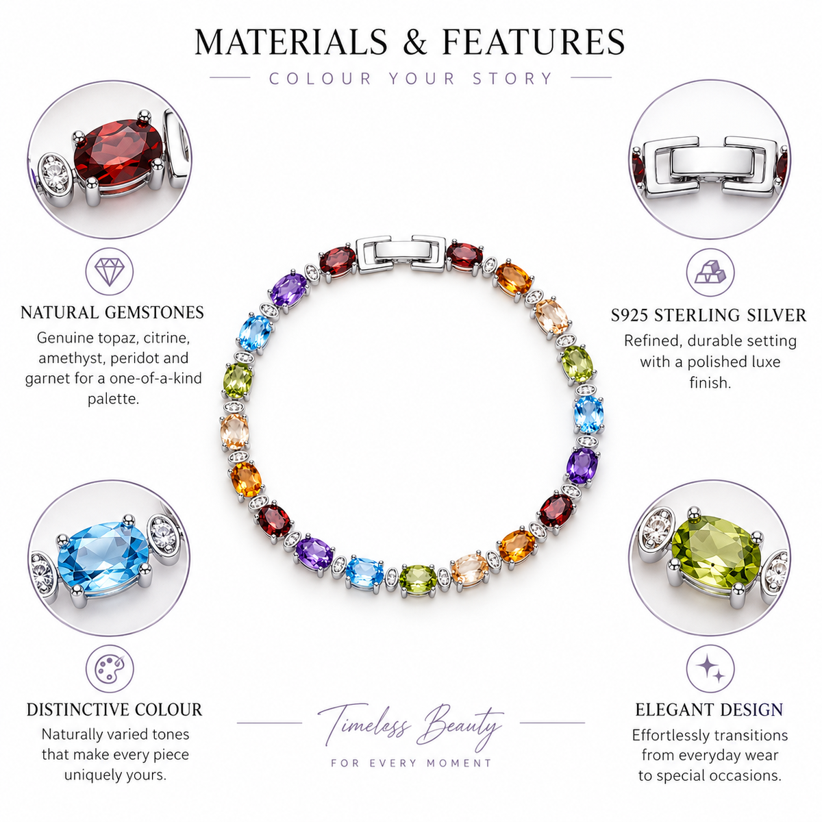 Nuba Natural Gemstone Bracelet