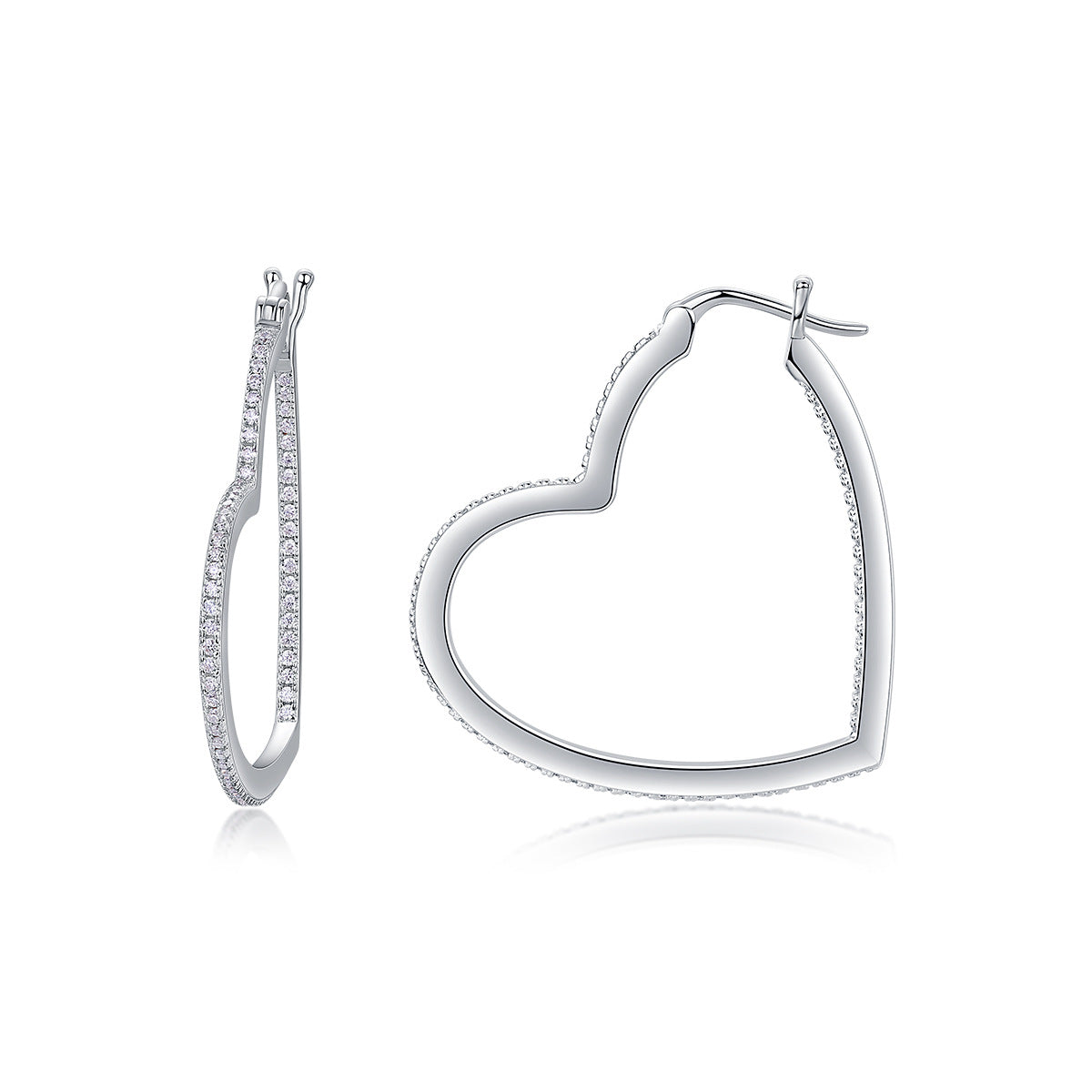 Nuba Heart Moissanite Silver Earrings