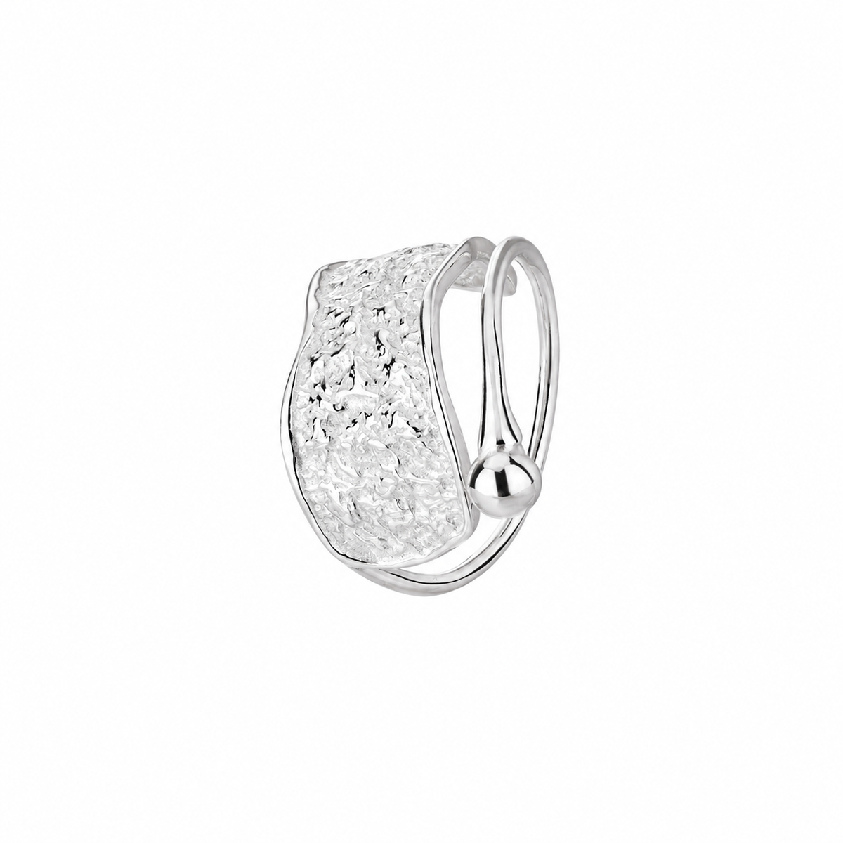 Nuba Textured Open Geometric Ring