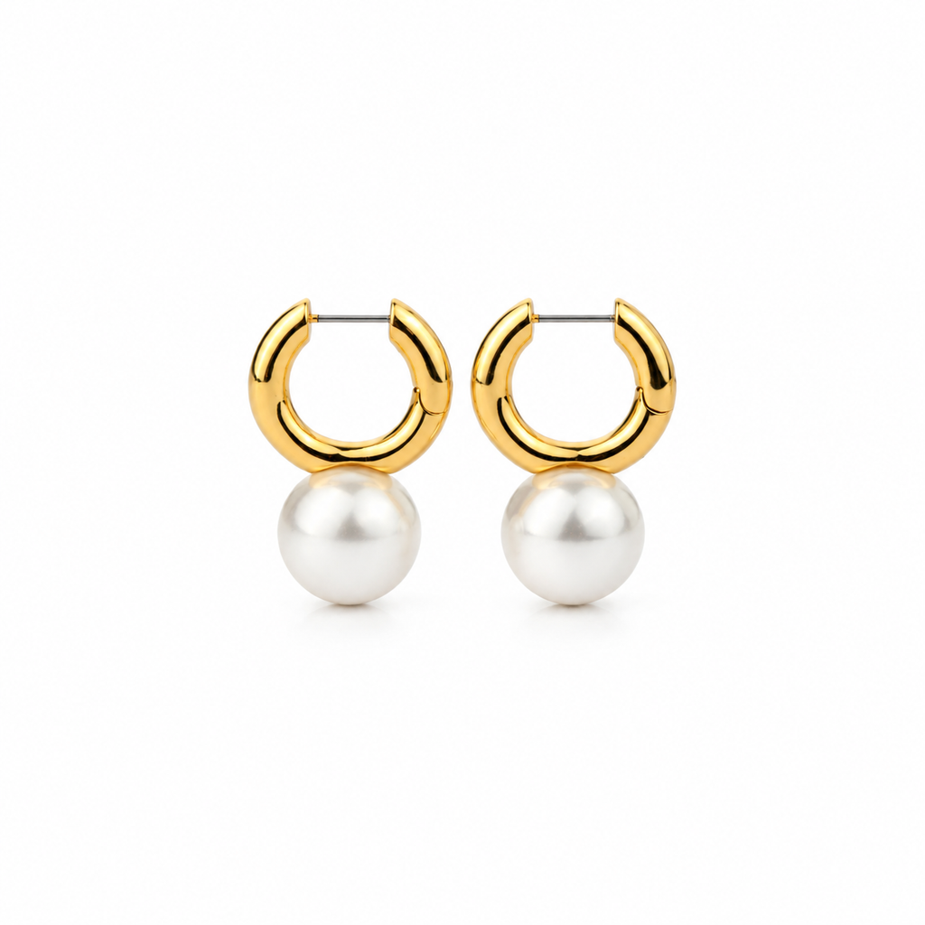 Nuba Pearl Hoop Earrings