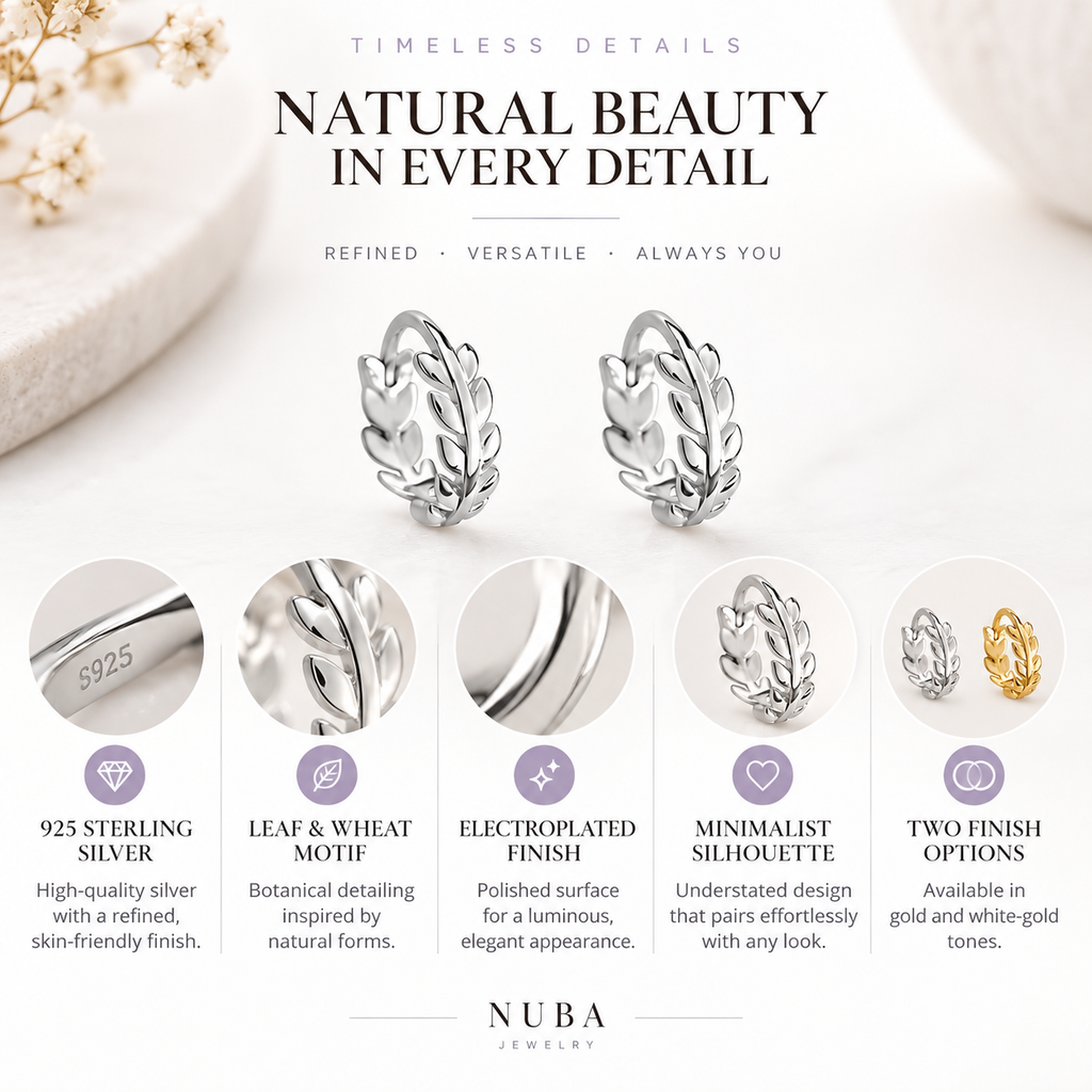 Nuba Leaf & Wheat Earrings
