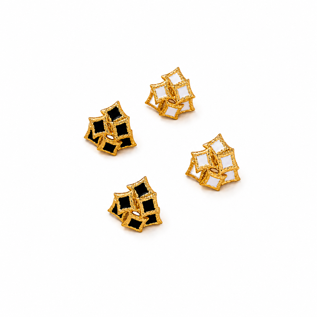 Nuba Geometric Enamel Earrings