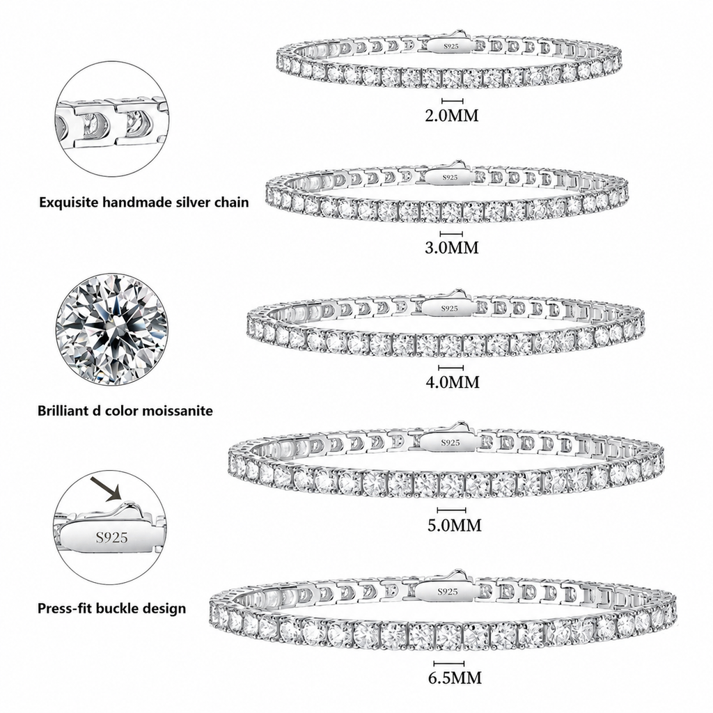 Nuba Moissanite Clover Tennis Bracelet