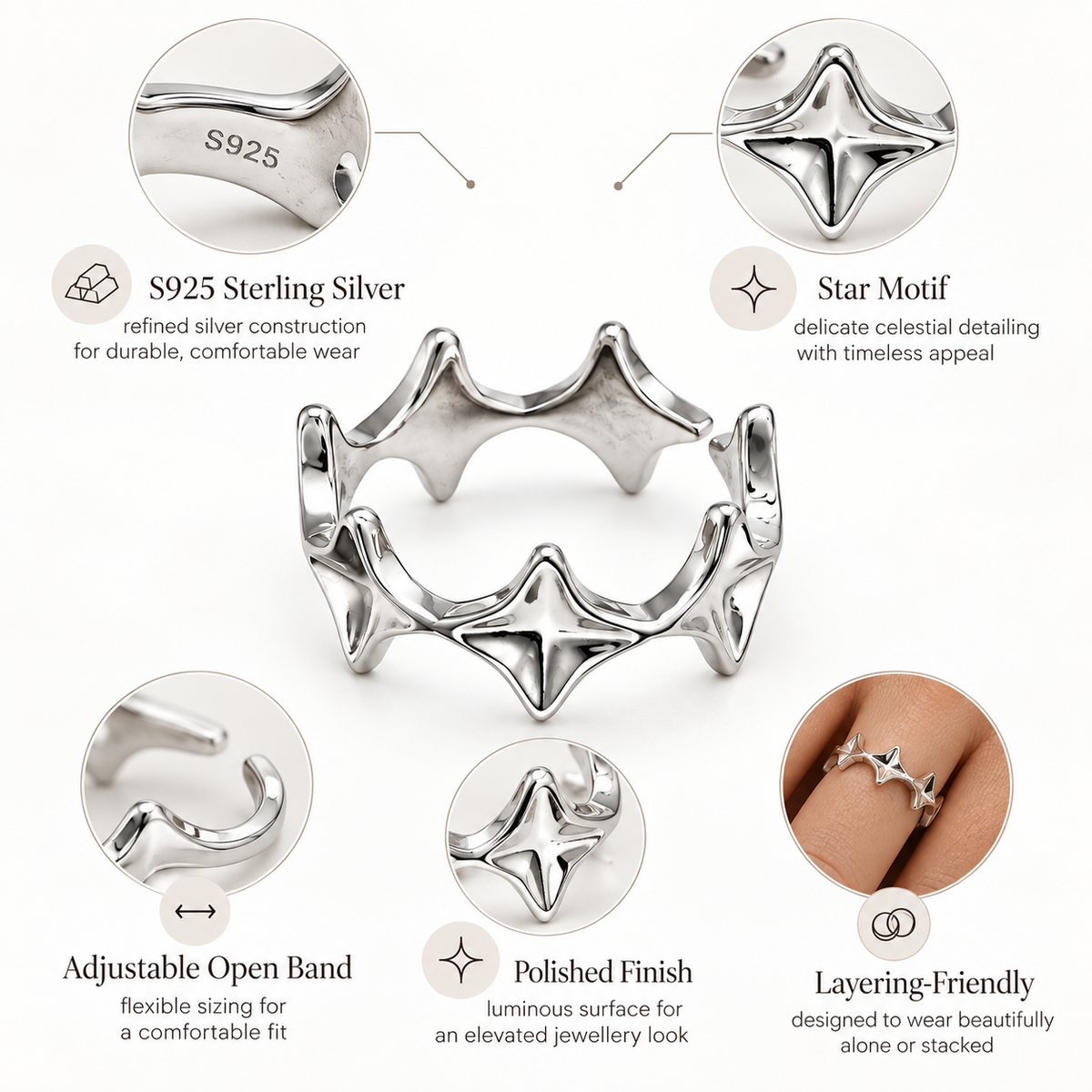 Nuba Starlight Halo Ring