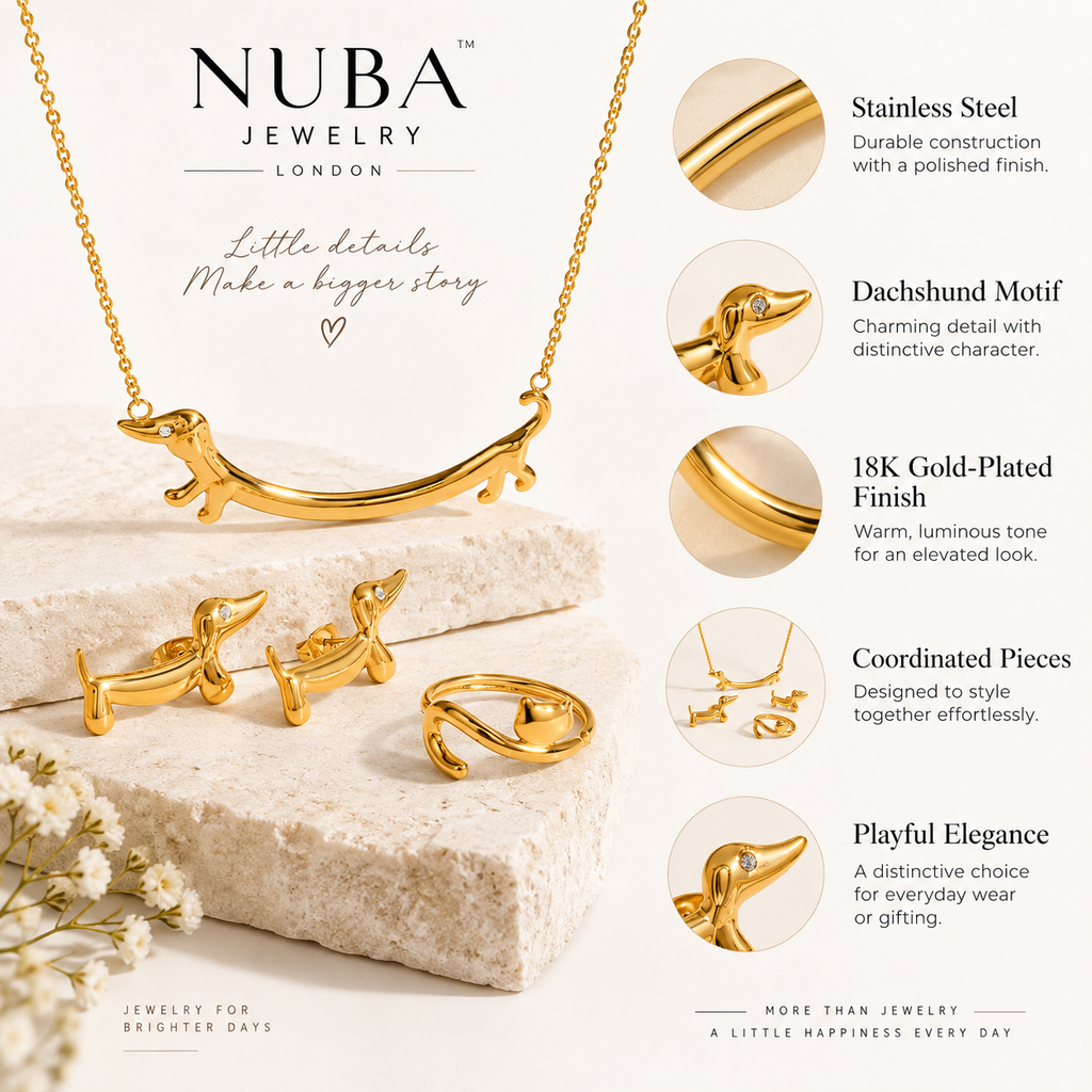 Nuba Dachshund Jewellery Set