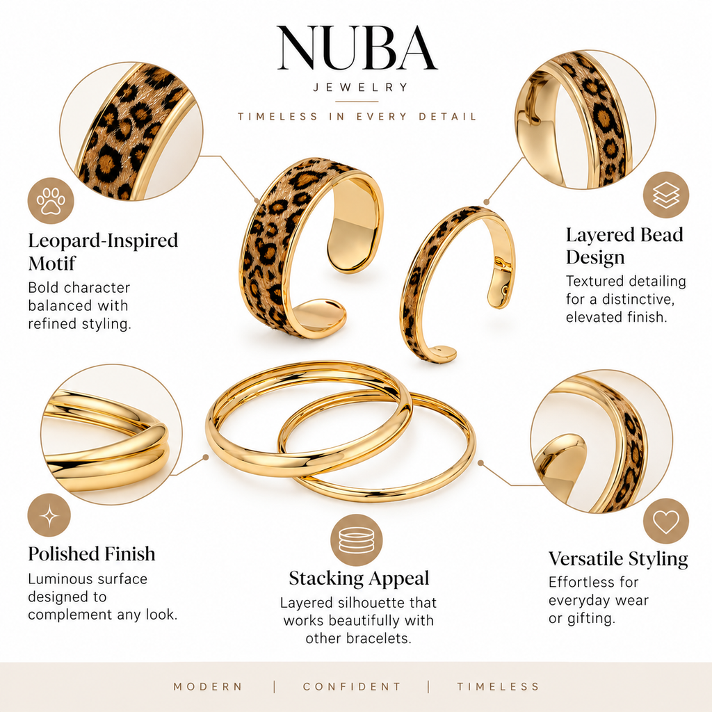 Nuba Leopard Bead Bracelet Set