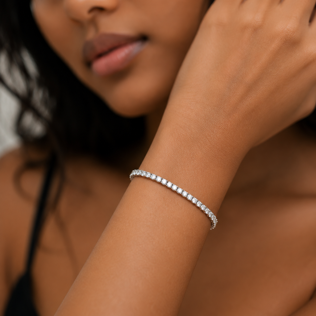 Nuba Moissanite Clover Tennis Bracelet