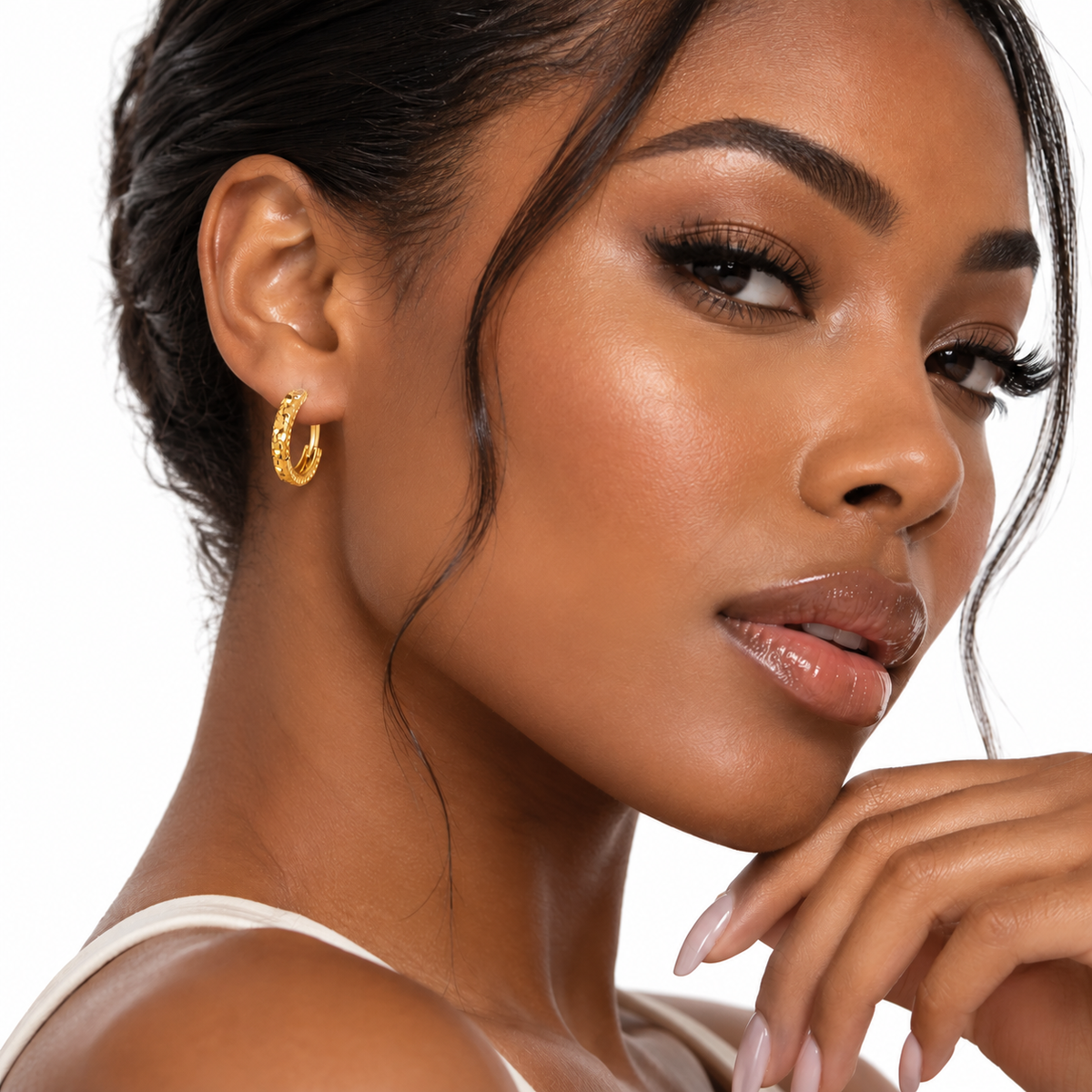 Nuba Crushed Ice Gold Earrings