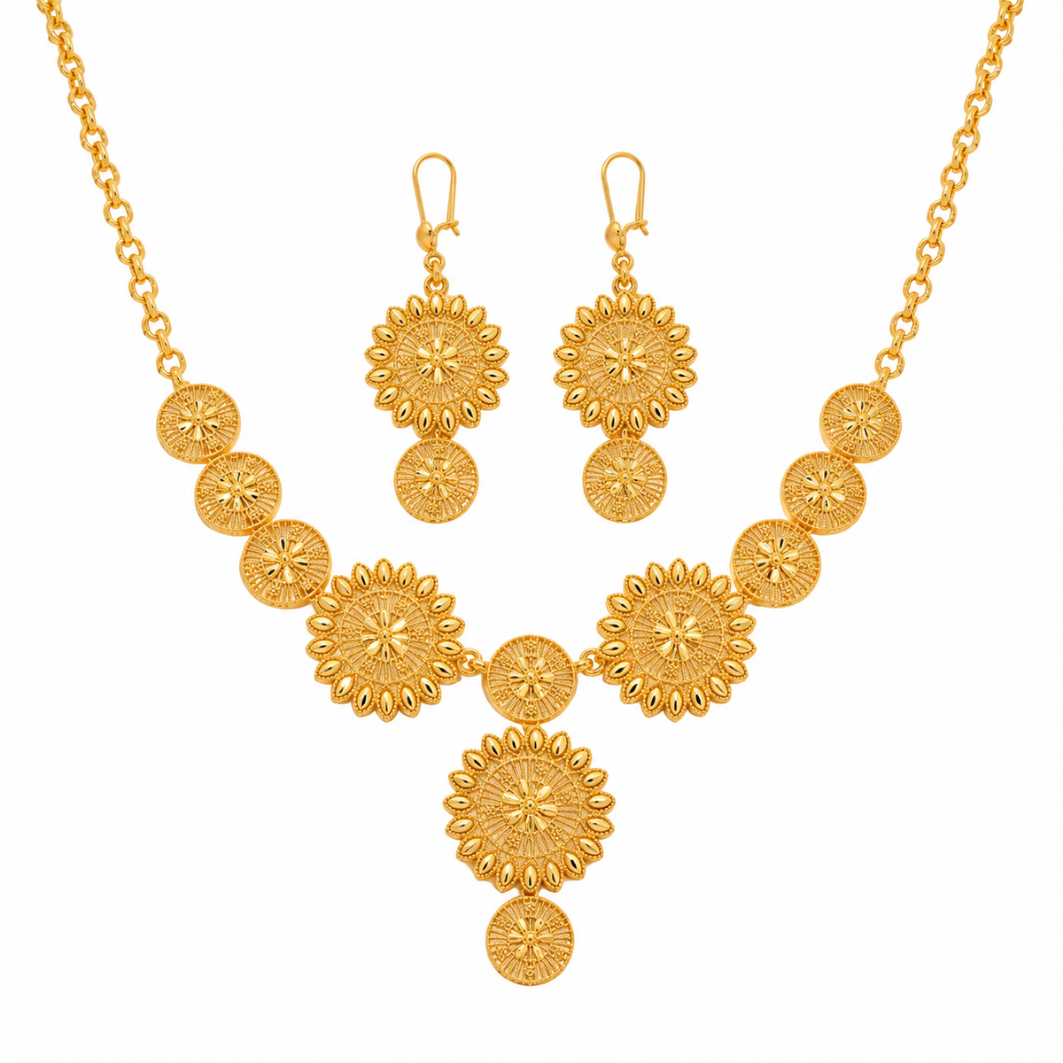 Nuba Gold Floral Jewelry Set