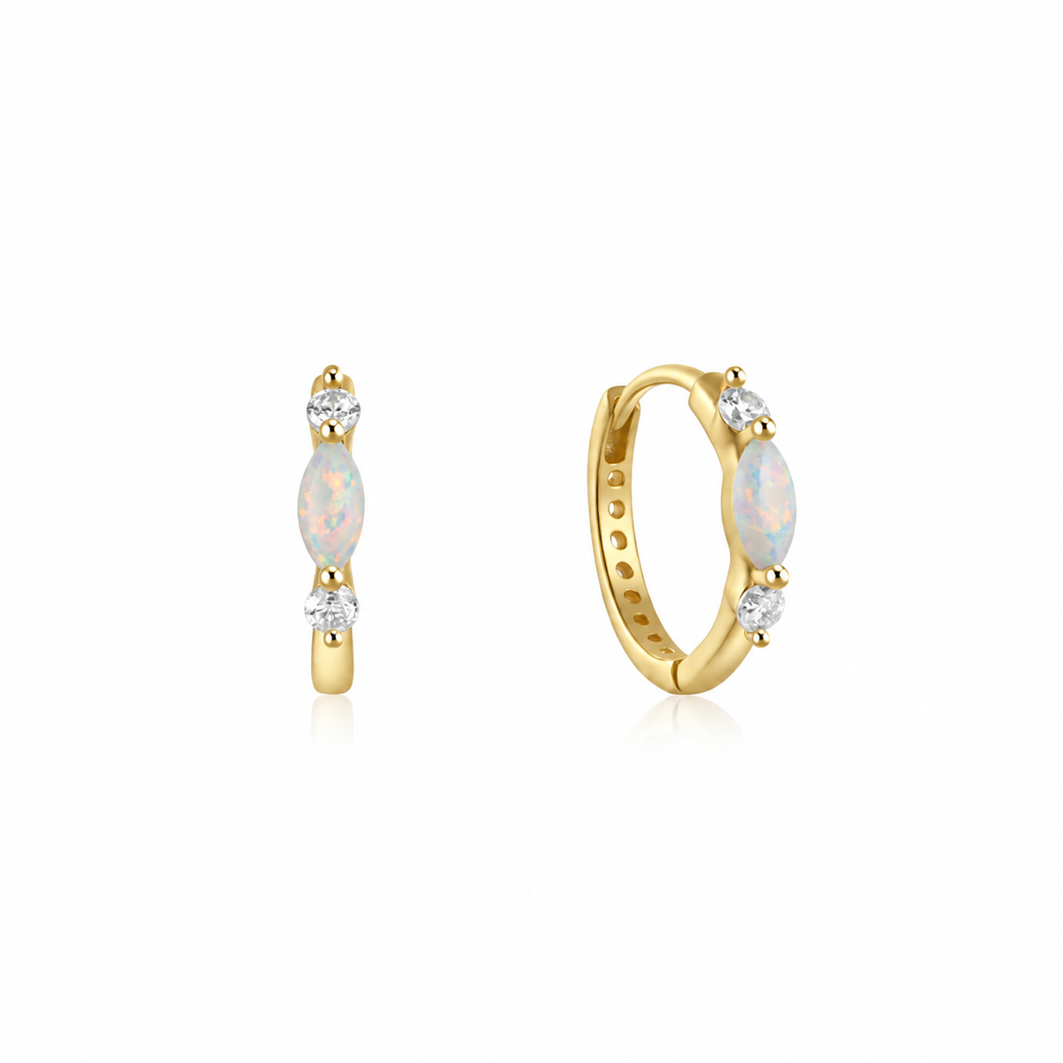 Nuba Opal Zircon Round Earrings