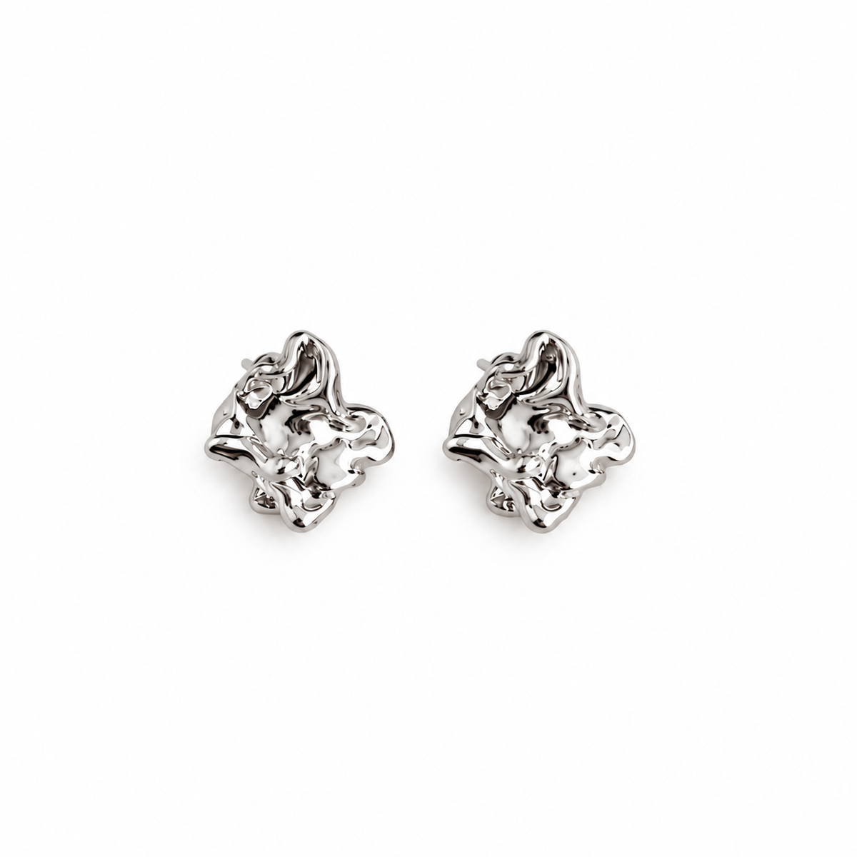 Nuba Geometric Gold Stud Earrings