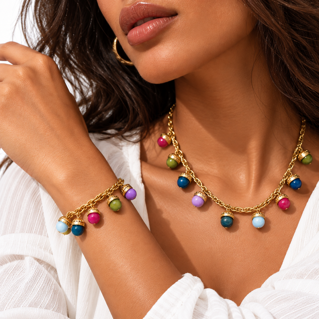 Nuba Celeste Crystal Bracelet & Necklace