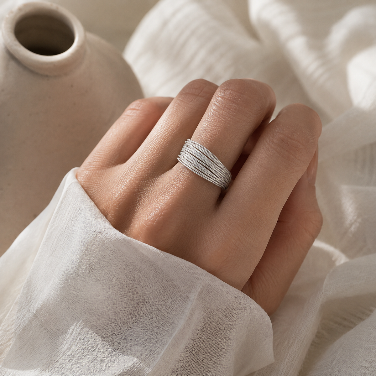 Nuba Multi-Layer Line Open Ring