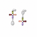 Nuba Asymmetrical Cross Earrings